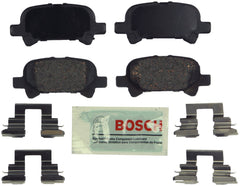 Bosch BE828H blue ceramic rear brake pads for quiet, reliable braking.