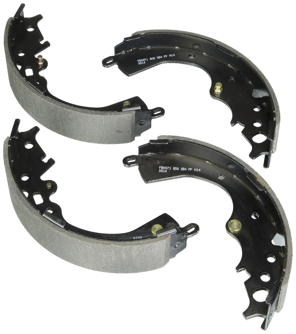 Bosch BS871 blue drum brake shoes rear view with corrosion-resistant finish and OE-style fit