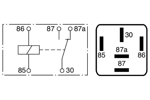 Bosch Changeover Mini Relay side view, compact profile for versatile mounting.