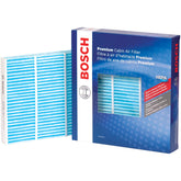 Bosch HEPA cabin air filter close-up showing dense media for filtration