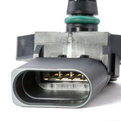 Bosch MAP sensor side profile highlights precise air pressure measurement for engine efficiency.