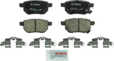 Bosch QuietCast rear brake pad set for Lexus, Toyota, Scion vehicles, delivering quiet operation and strong stopping power.