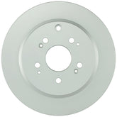 Bosch QuietCast rear rotor close-up reveals corrosion-protective coating for extended life.
