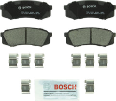 Bosch QuietCast ceramic rear brake pads front view showing OE-style design for quiet stopping
