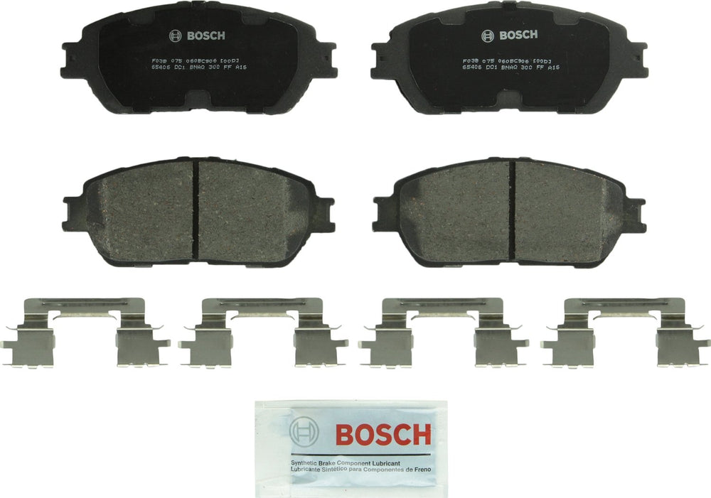 Bosch QuietCast front brake pad set for select Lexus/Toyota models offers quieter stops and durable performance.