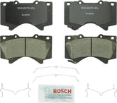 Bosch QuietCast front brake pads for Lexus LX570; quiet operation and strong stopping power.