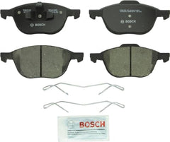 Bosch QuietCast front ceramic friction material detail for low dust and smooth braking.