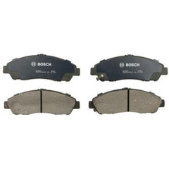 Bosch QuietCast molded shim technology highlights reduced noise and enhanced pad durability.