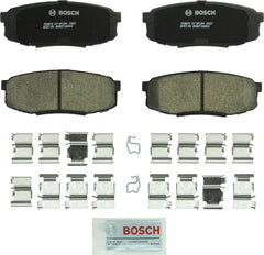 Bosch QuietCast rear brake pad set for compatible Lexus and Toyota models, designed for quiet operation.