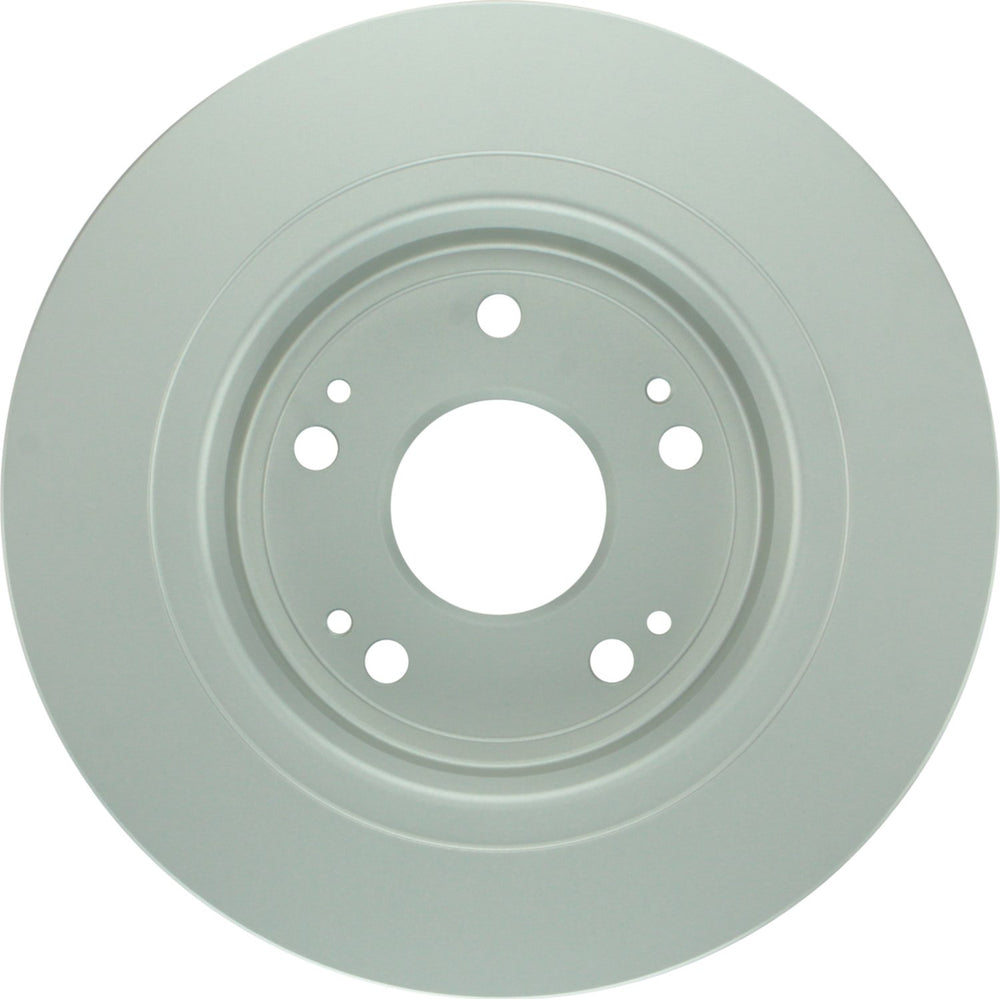 Close-up of Bosch QuietCast rear rotor showing OEM-style vane configuration for heat dissipation