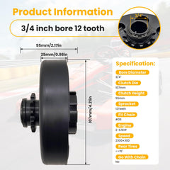 BOSRUIDA 35-chain compatible clutch with simple drive system.