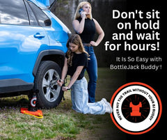 Bottle Jack Buddy axle cradle holds a 3-inch tube securely.