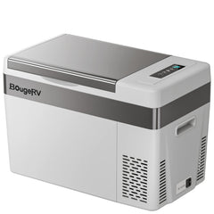 BougeRV CR28 refrigerator with insulated cover for 30QT portable cooling.