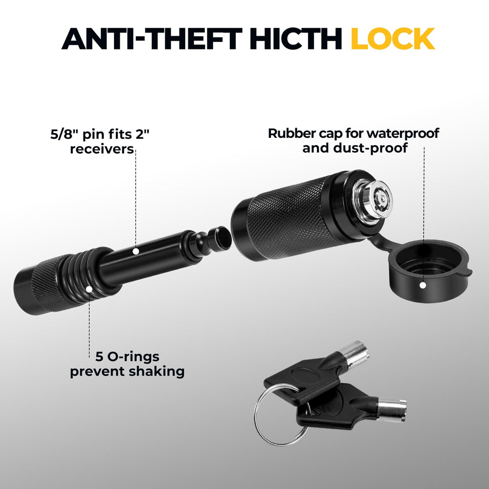 Gasket reduces rattle for a quieter ride with BougeRV hitch cover.