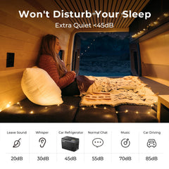 BougeRV CRPRO low-noise design supports peaceful camping nights.