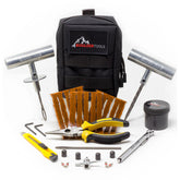 Boulder Tools compact tire repair kit with Molle pouch for on-the-go puncture fixes.