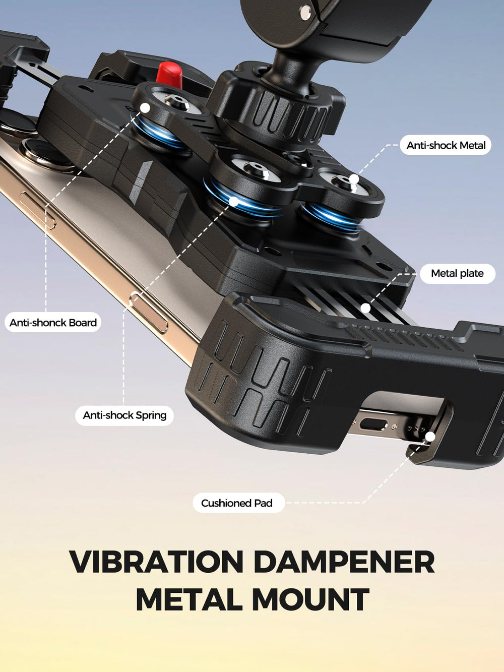 Bovemanx handlebar clip with non-slip pads keeps devices secure