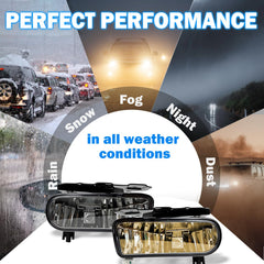 Boxlight fog lights clear lens assembly designed for Cadillac Escalade 2002-2006.