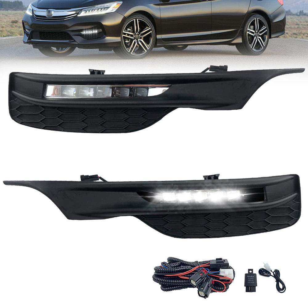 Boxlight Honda Accord left fog lamp with clear lens enhances nighttime visibility.