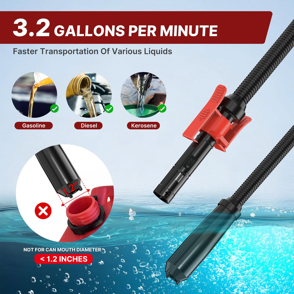 boyisen 3.2 gpm flow rate delivers faster transfers for fuels and oils