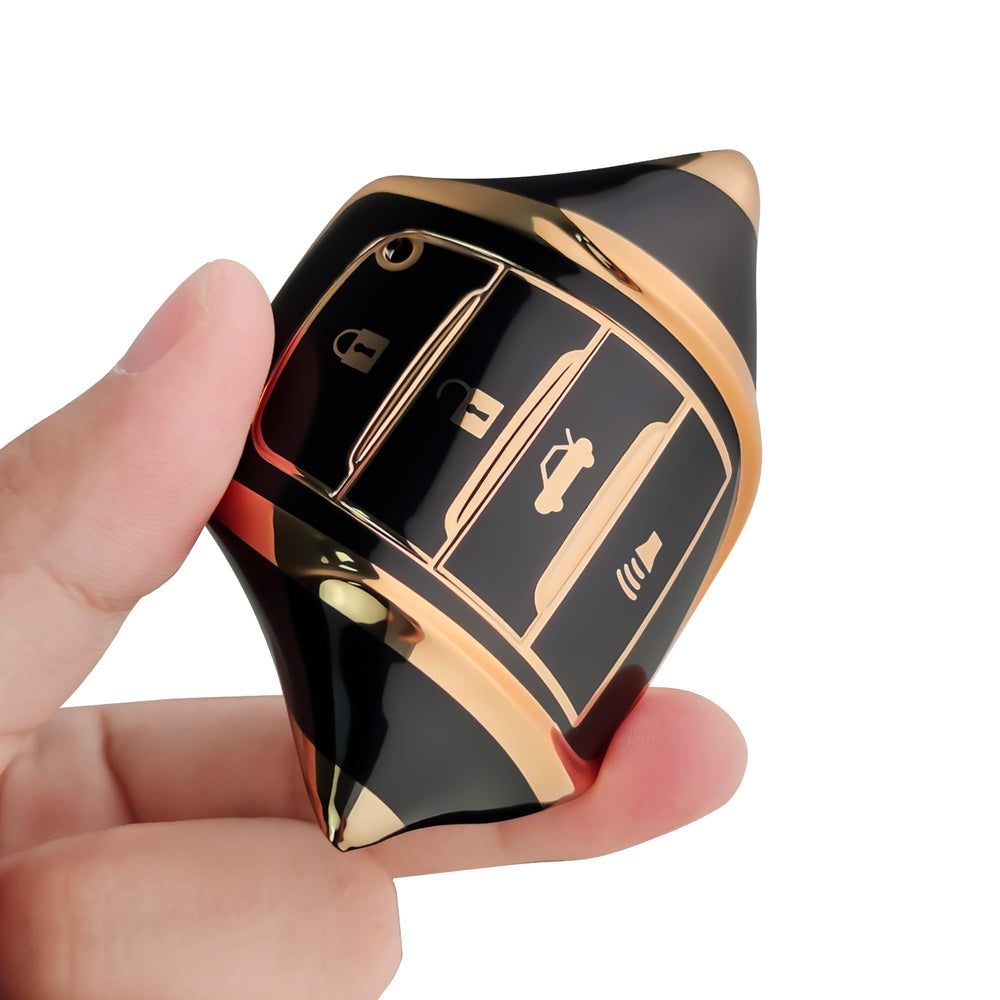 Bqepe Prius 4-buttons key fob cover with soft-touch protection