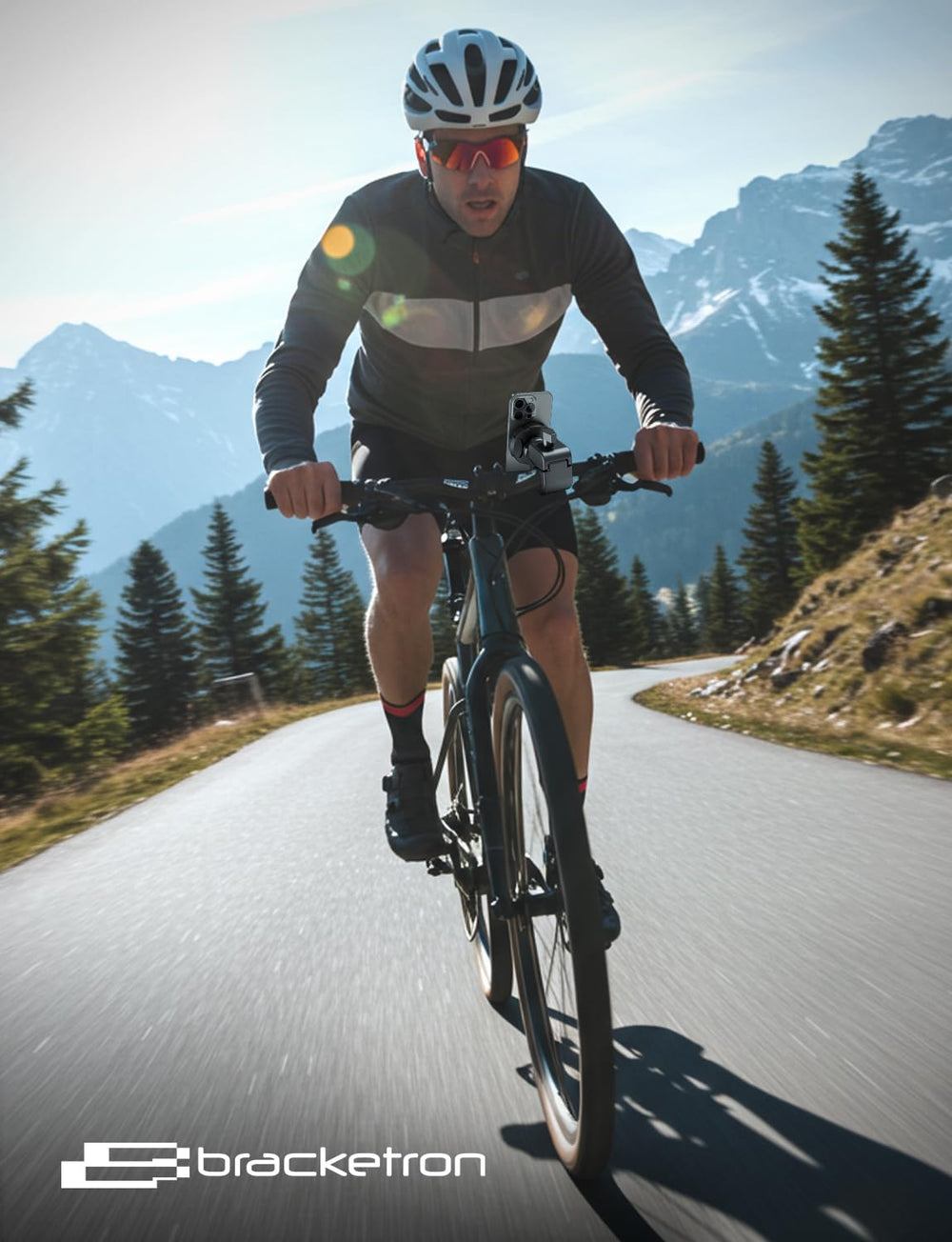 Bracketron handlebar-fit design remains steady on bikes motorcycles or e-bikes