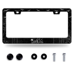 BRAGHRTED Waves and Sun license frame for a durable, eye-catching car accessory.