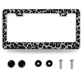 BRAGHRTED leopard-print license frame, front view, stylish and bold for daytime driving