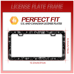 BRAGHRTED Line Art Flowers frame fits standard US/CA plates securely without rattling.