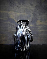 Bravo Bells Grim Reaper Bell USA-made pewter close-up highlighting premium craftsmanship.