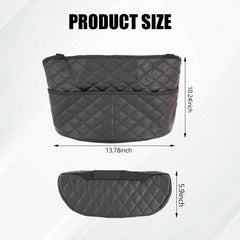 Braxan car purse holder between seats back storage area shows space for bags and accessories