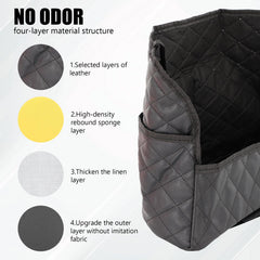 Braxan leather car purse holder bottom board detail highlights durability and stability during daily use