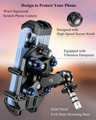 BRCOVAN 1 inch ball base enables easy fork stem mounting and quick setup