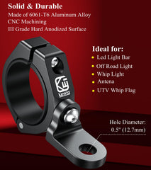 BRCOVAN aluminum clamp on roll cage with 360° rotating flag hole
