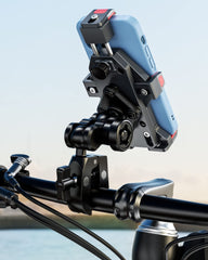 BRCOVAN bike handlebar rail clamp mounted on a bicycle handlebar.