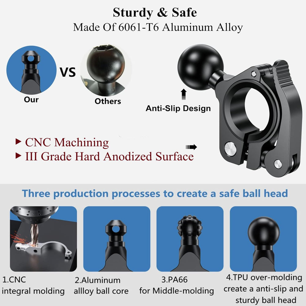 6061-T6 aluminum base with CNC finish for durability.