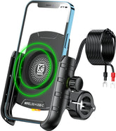 BRCOVAN motorcycle mount with Qi 15W wireless charger on handlebar for wireless charging while riding