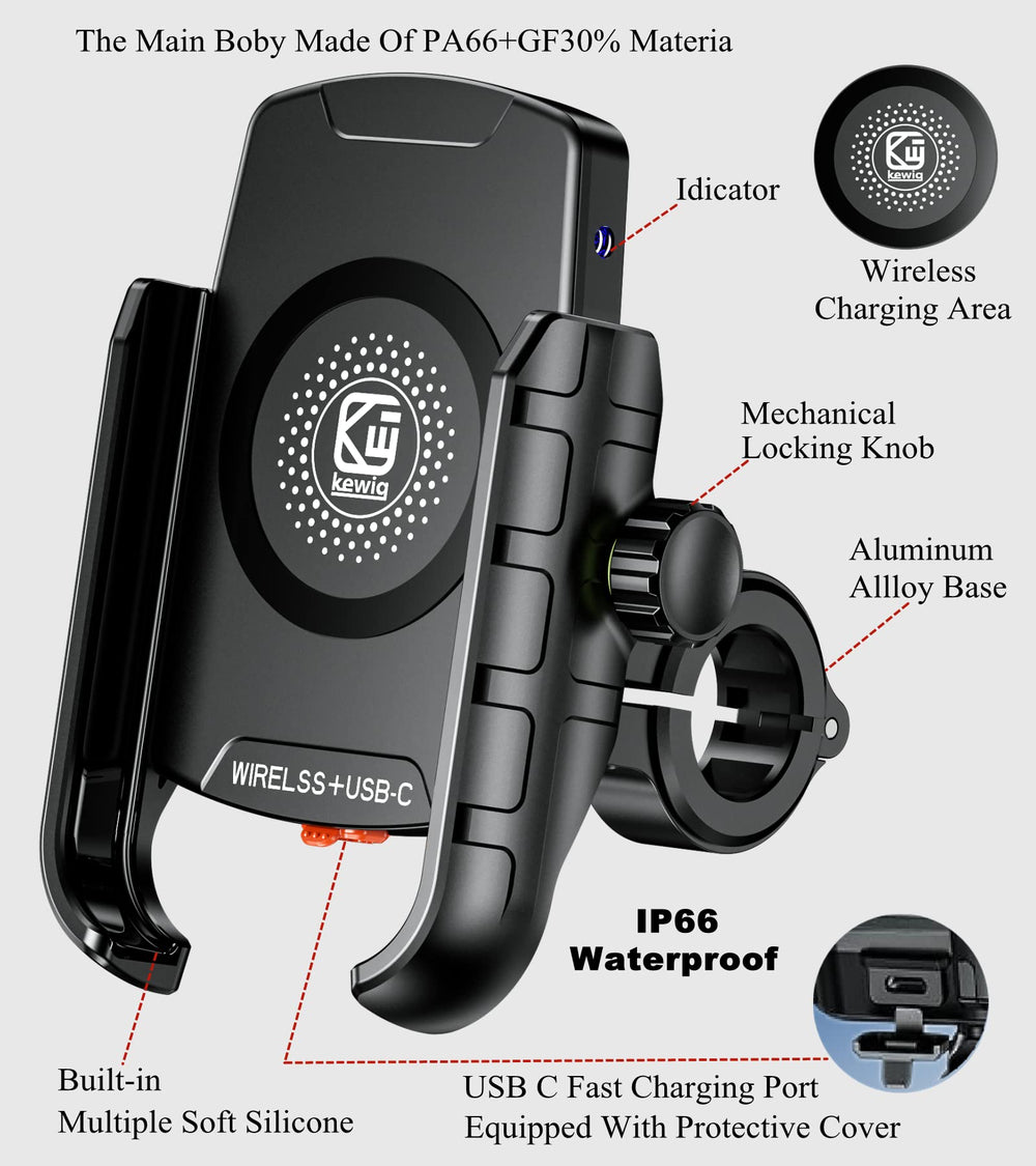 Aluminum-base phone holder from BRCOVAN securing a smartphone during rough roads