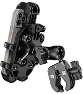 BRCOVAN motorcycle phone mount clip secures device on handlebars for steady riding