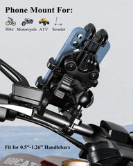 BRCOVAN motorcycle phone mount metal base fits wide handlebars securely.