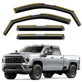 Breejoy in-channel rain guard on Chevy Silverado 2500HD for improved airflow and rain protection