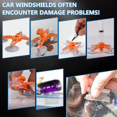Brennenstuhl kit application demonstrates resin placement on a chip for repair.