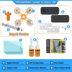 Brennenstuhl packaging confirms contents for curbside windshield repair.