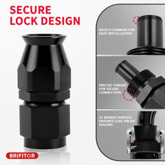 BRIFITOR 6AN PTFE fittings 90-degree bend simplifies EFI connections
