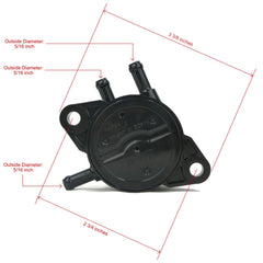 Briggs & Stratton Rosotion fuel pump side view demonstrates compact fit for tight spaces.