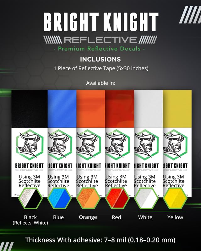 Bright Knight Decals trailer reflective sticker enhances night safety on tow vehicles.
