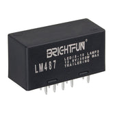 BrightFun LM487 relay front view showing a compact 10-pin design for reliable signaling