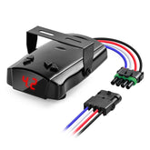 Briidea proportional brake controller dashboard display shows real-time boost level for smooth towing.