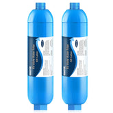 Bringpure RV Inline Water Filter 2-pack front view reduces chlorine for clean drinking water.