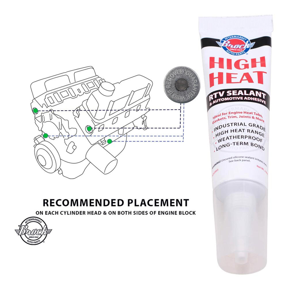 Brock heat tab adhesive visible during application confirms secure placement